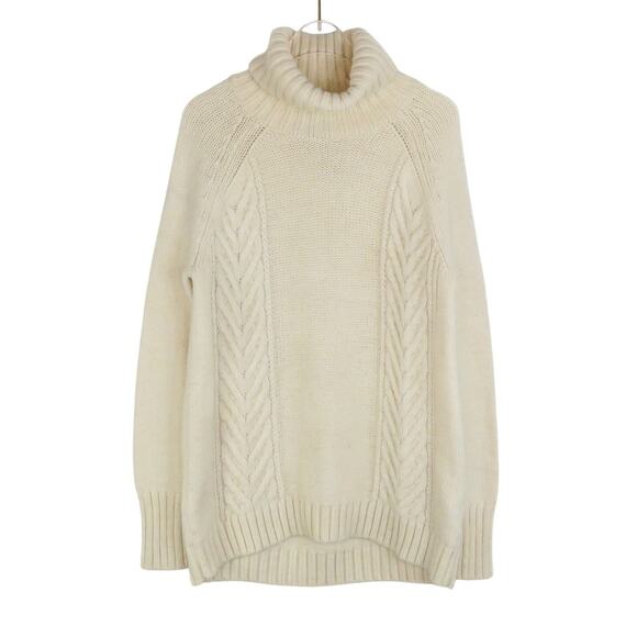 American Eagle Cream Wool Alpaca Knit Turtleneck Sweater Women's Small - Picture 2 of 5